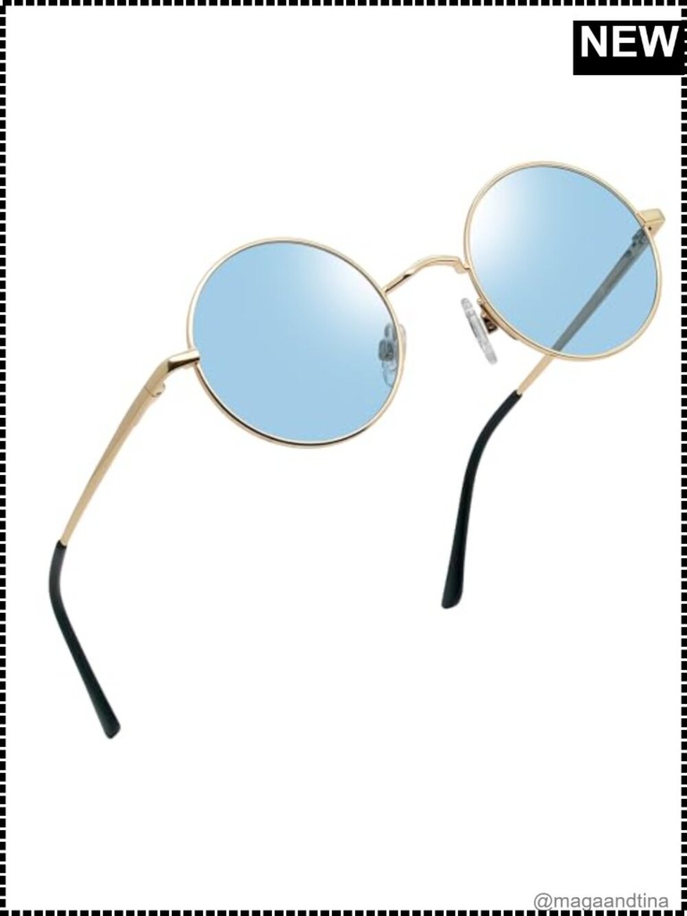 Round Metal Sunglasses Polarized UV400 Small Hippie Circle